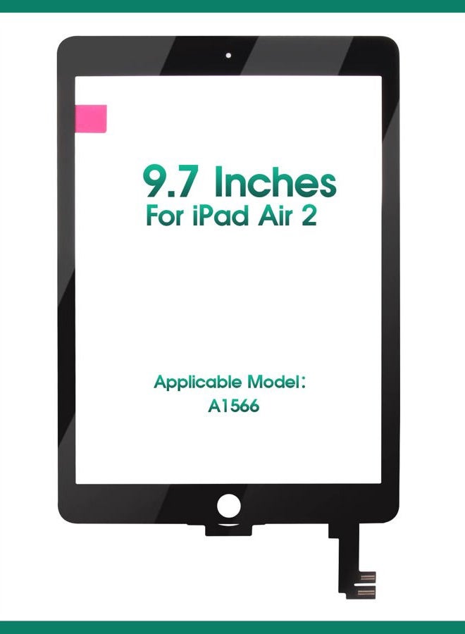 SRJTEK for iPad Air 2 2nd Gen 9.7 A1566 A1567 Touch Screen Replacement Kit,(Not LCD, NO Instructions) Touch Digitizer,Glass Repair Parts,Include Tempered Glass(Black) - Image 3