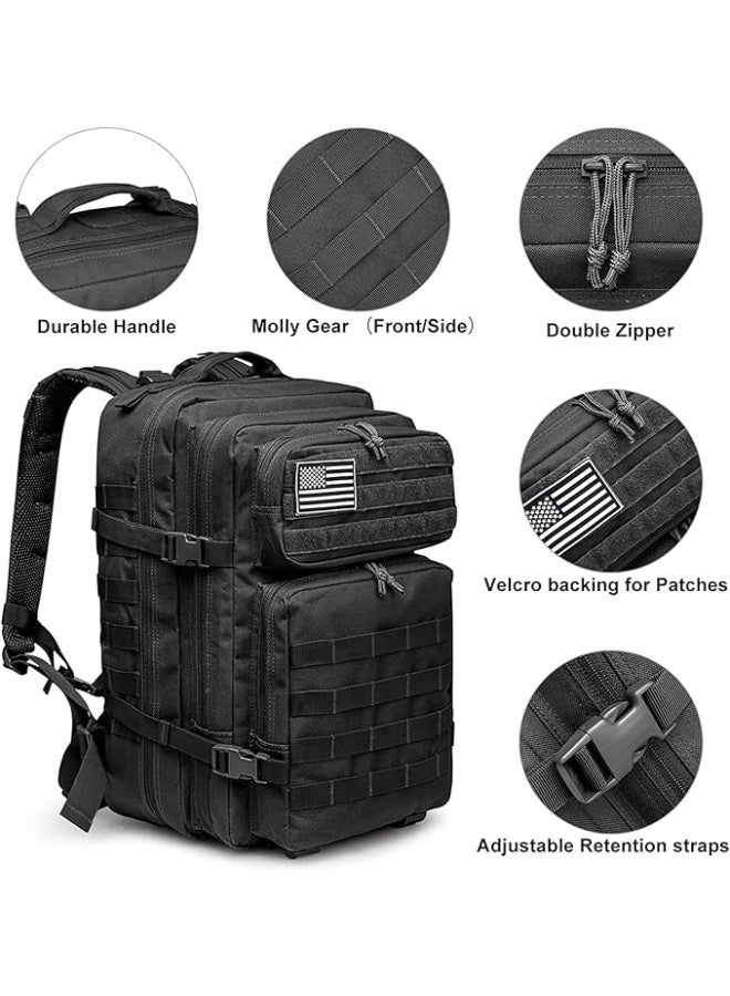 DEXO حقيبة ظهر عسكرية تكتيكية 45 لتر – حقيبة بقاء، مولي، مقاومة للماء، متعددة الأقسام للتنزه والتخييم والسفر والصيد والمغامرات الخارجية - Image 5