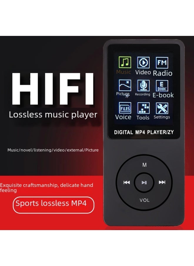 مشغل موسيقى محمول Zy418 MP3 مع مكبر صوت خارجي 1.8 بوصة إدخال بطاقة للطلاب MP4 صندوق صوت شخصي - لون الجسم: أزرق - سعة الذاكرة: بطاقة خارجية 4G مجموعة كاملة من الملحقات - Image 2