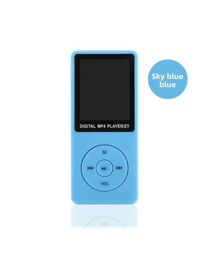 مشغل موسيقى محمول Zy418 MP3 مع مكبر صوت خارجي 1.8 بوصة إدخال بطاقة للطلاب MP4 صندوق صوت شخصي - لون الجسم: أزرق - سعة الذاكرة: بطاقة خارجية 4G مجموعة كاملة من الملحقات - Image 1