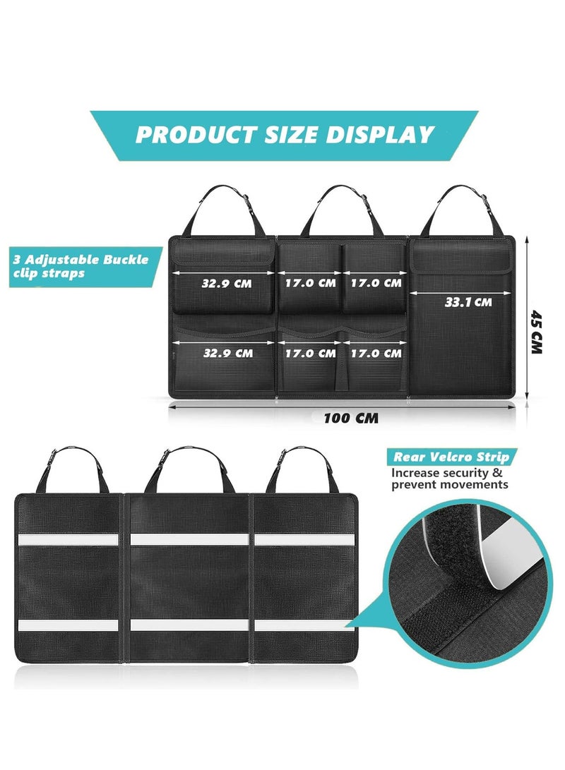 كول بيبي Coolbaby السيارات الجذع مربع التخزين ، انفصال جيب كبير تعليق نوع حقيبة الأمتعة ، سستة ، للماء متعددة جيب مقعد مسند الظهر التخزين ، ومناسبة لمعظم السيارات قابلة للطي قطع غيار السيارات لتوفير مساحة ( أسود ) - Image 3
