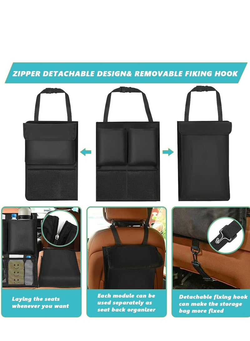 كول بيبي Coolbaby السيارات الجذع مربع التخزين ، انفصال جيب كبير تعليق نوع حقيبة الأمتعة ، سستة ، للماء متعددة جيب مقعد مسند الظهر التخزين ، ومناسبة لمعظم السيارات قابلة للطي قطع غيار السيارات لتوفير مساحة ( أسود ) - Image 4