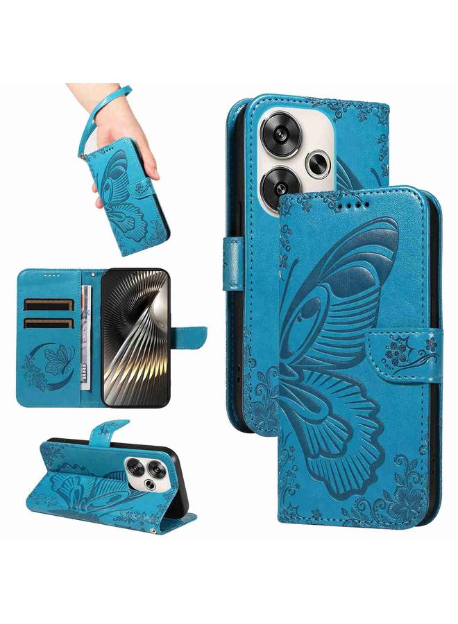 إيروريكس جراب لهاتف Xiaomi Poco F6، جراب هاتف جلدي منقوش عليه فراشة ذيل السنونو - Image 1