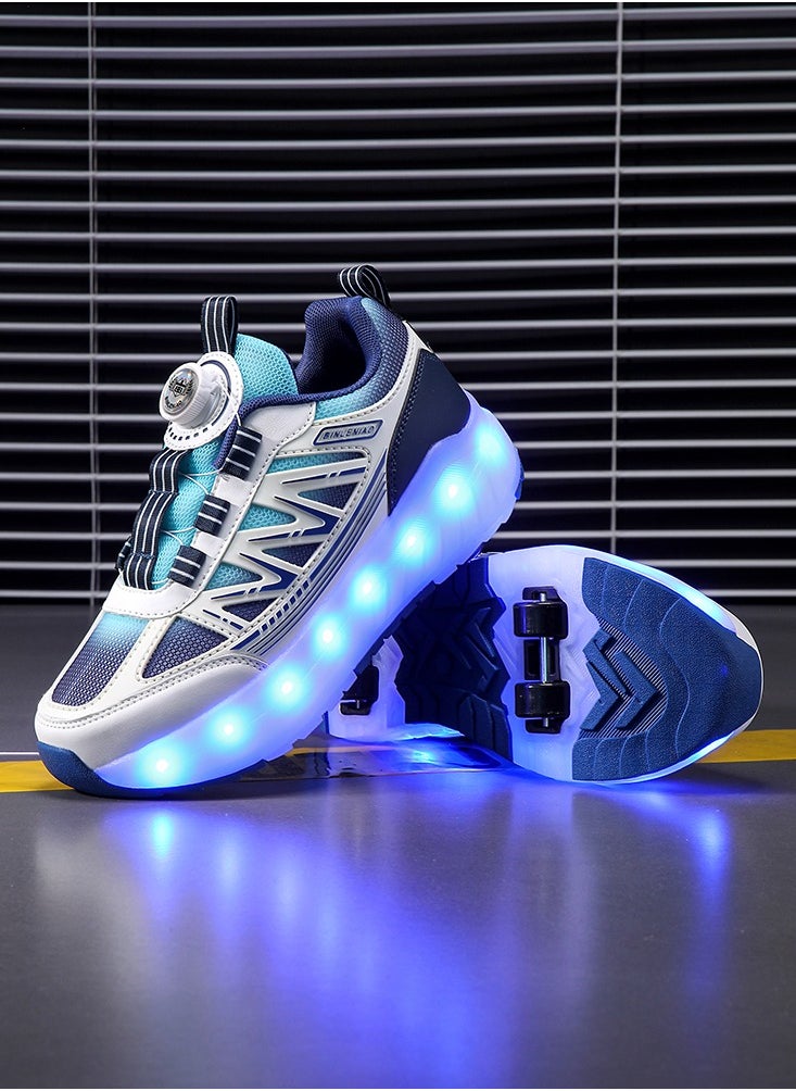 Generic - Roller Skates 4 Wheels Shoes for Kids New Upgrade Skates Sneakers LED Light Up Rechargeable Sport Sneaker for Boys Girls Beginner More Balanced - Image 1