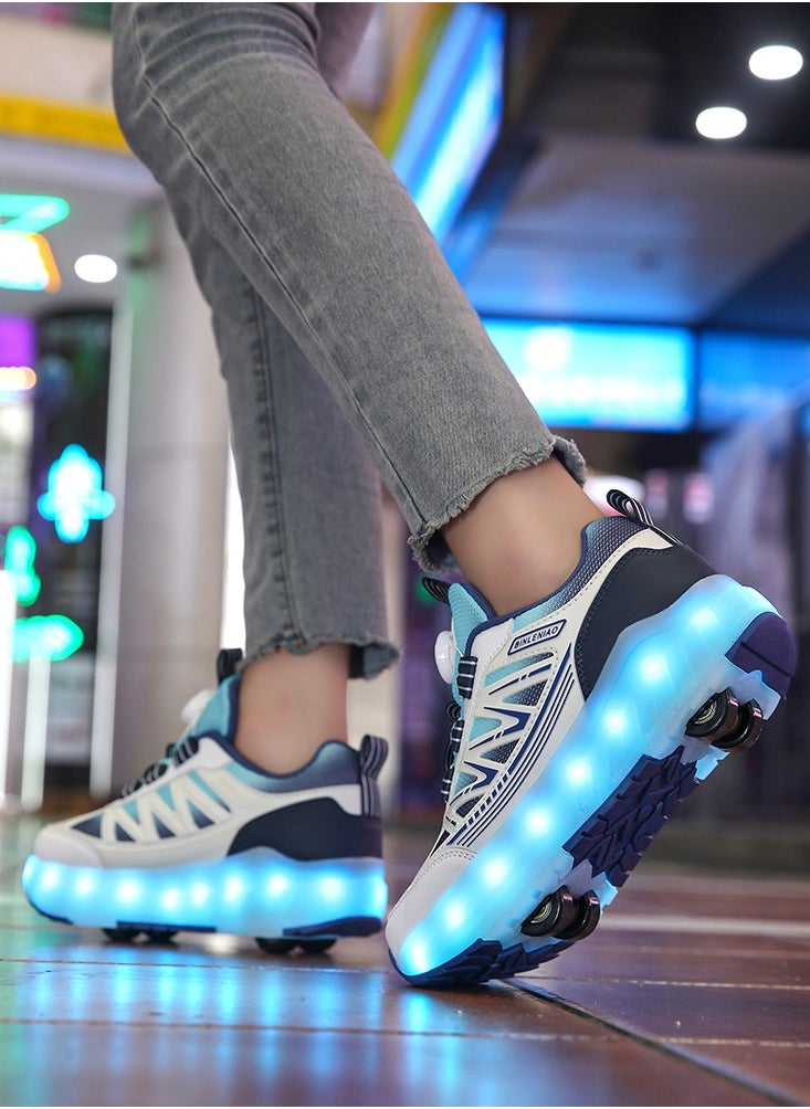 Generic - Roller Skates 4 Wheels Shoes for Kids New Upgrade Skates Sneakers LED Light Up Rechargeable Sport Sneaker for Boys Girls Beginner More Balanced - Image 1