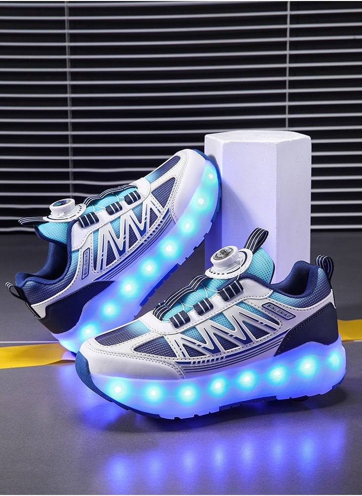 Generic - Roller Skates 4 Wheels Shoes for Kids New Upgrade Skates Sneakers LED Light Up Rechargeable Sport Sneaker for Boys Girls Beginner More Balanced - Image 1