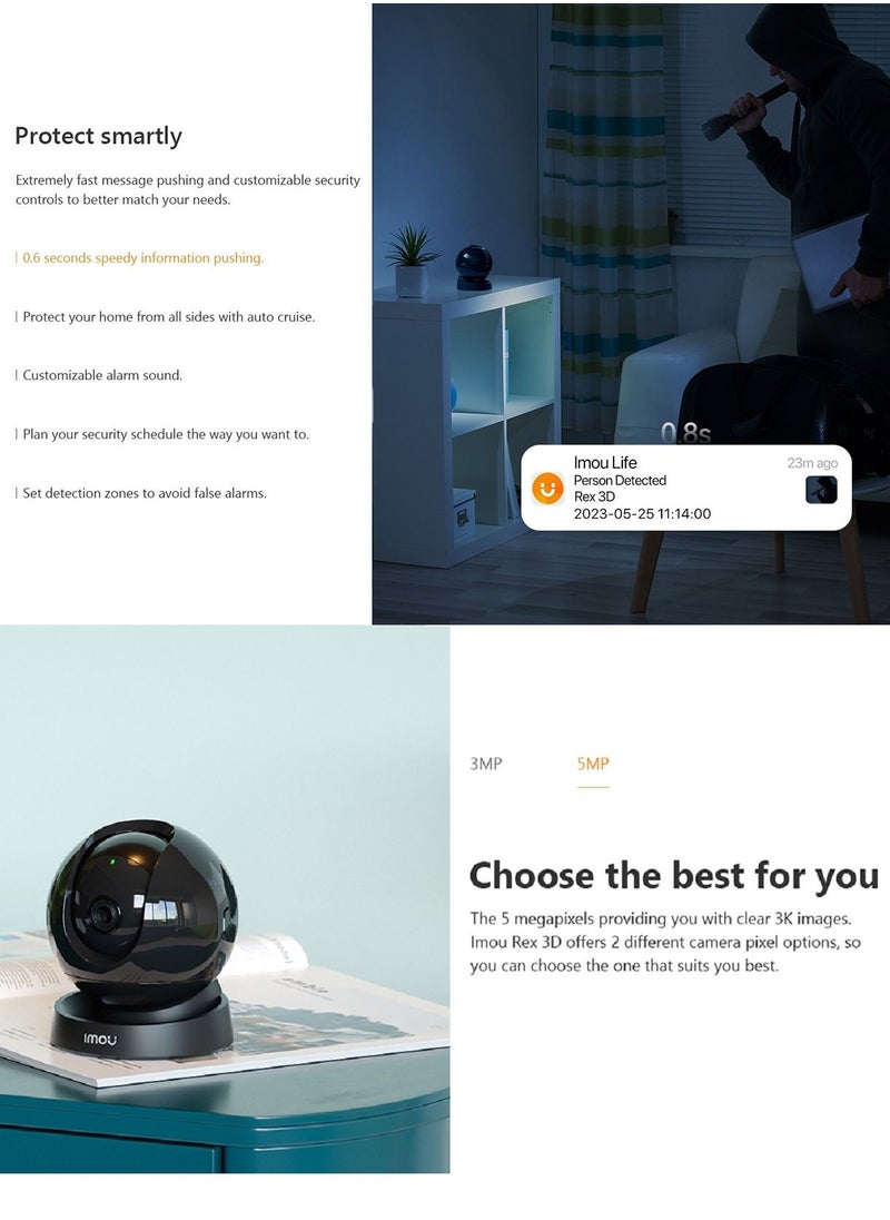 IMOU - IMOU Rex 3D IP Camera 5MP/3K Indoor Human Pet Detection Two-way Talk 360º WIFI Smart Home Smart Tracking Night Vision - Image 1