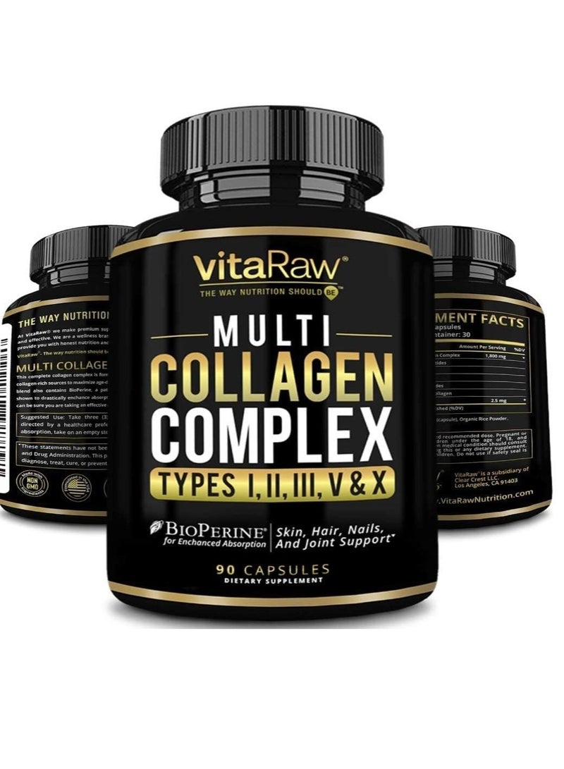 VitaRaw Multi Collagen Complex 90 Capsules - Image 1