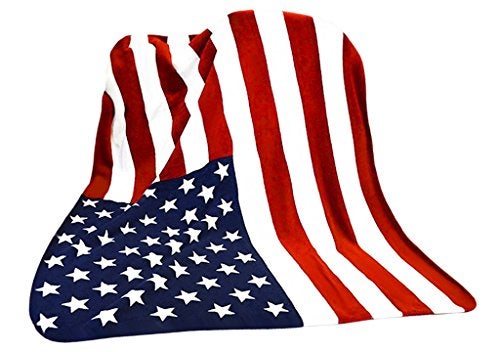 BXT 59"x79" American Flag Bed Sofa Blanket Couch Cover Luxury Super Soft Flannel Warm Plush Fleece Bed Throw Quilt Blanket Bedspread for Bed Couch Sofa Car Travel Bedding Blankets Machine Washable - Image 3