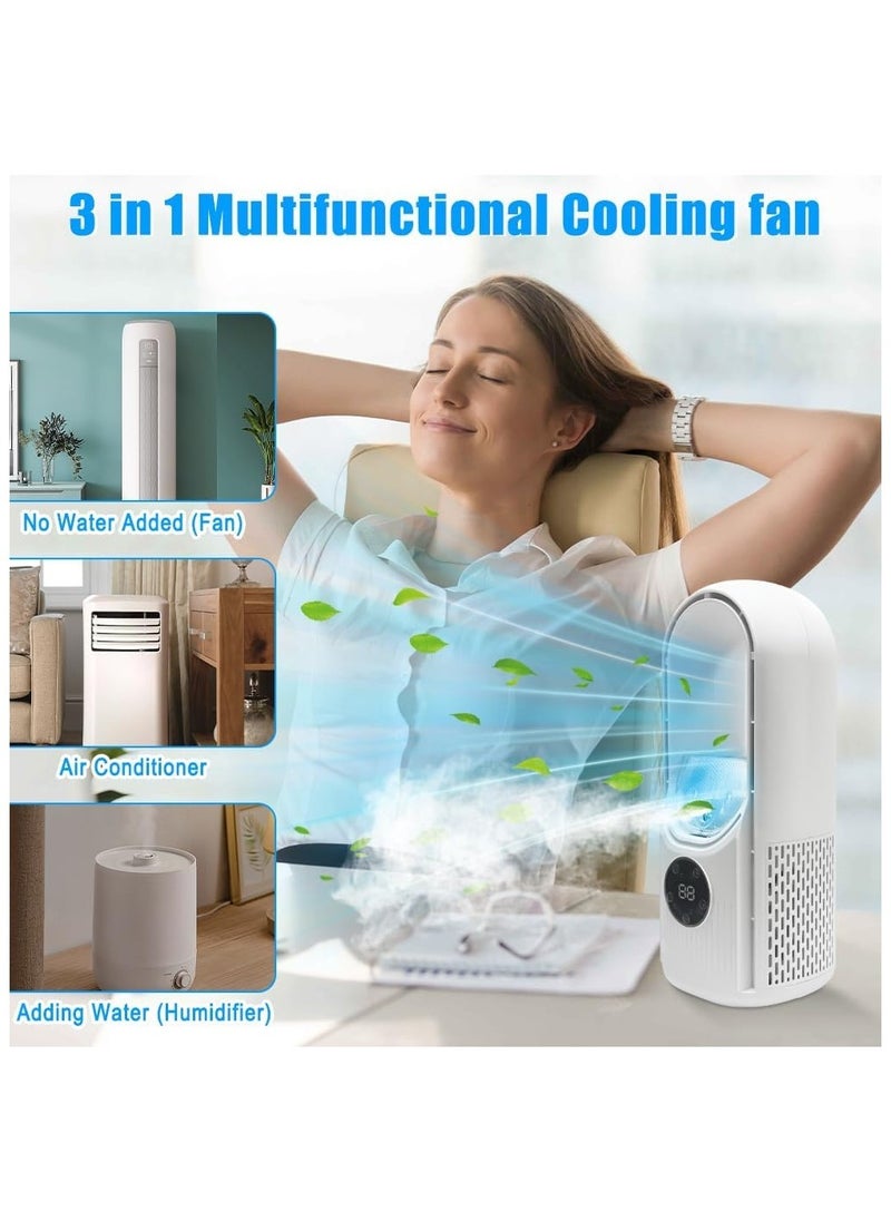 Generic Portable Fan with 6 Speeds, Small Personal Cooling Fan with Humidifier with LED Light, USB Multifunctional Timing Conditioning Fan for Home, Office, Bedroom  - Image 4