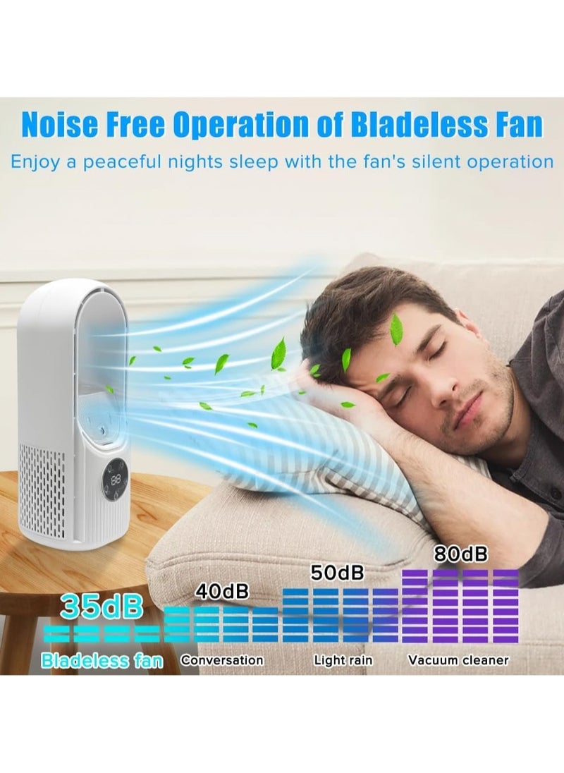 Generic Portable Fan with 6 Speeds, Small Personal Cooling Fan with Humidifier with LED Light, USB Multifunctional Timing Conditioning Fan for Home, Office, Bedroom  - Image 5