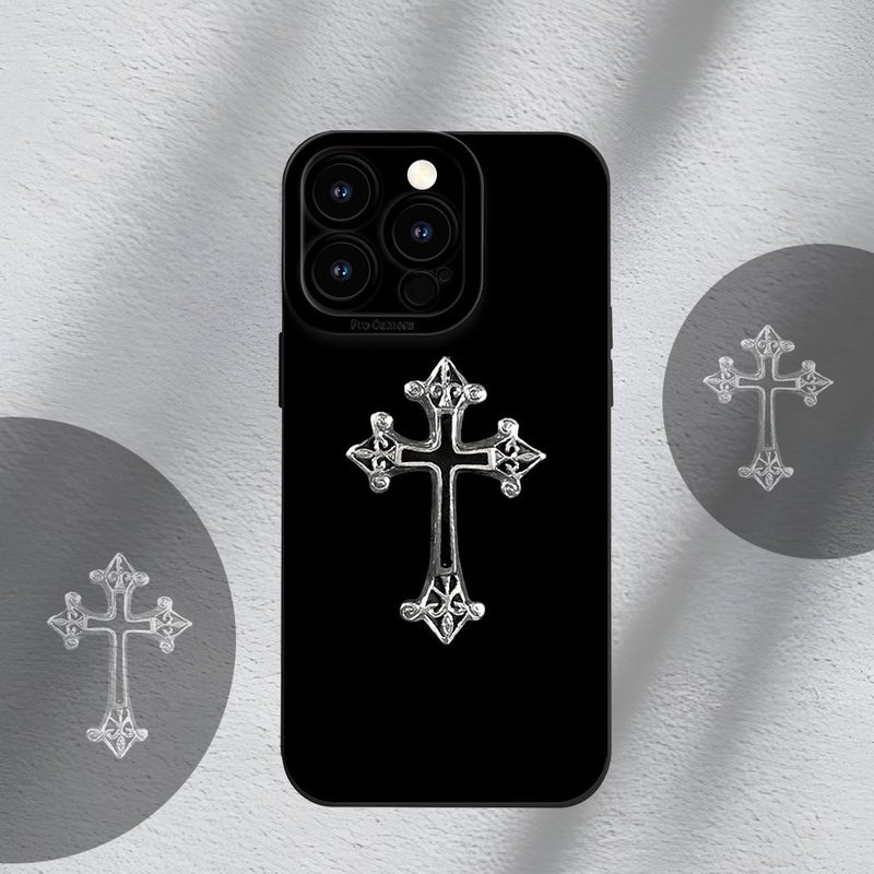 UV Printed Gothic Cross Case for iPhone 17 Shockproof Silicone - Image 2