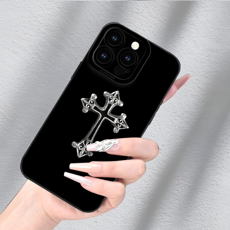 UV Printed Gothic Cross Case for iPhone 17 Shockproof Silicone - Image 3