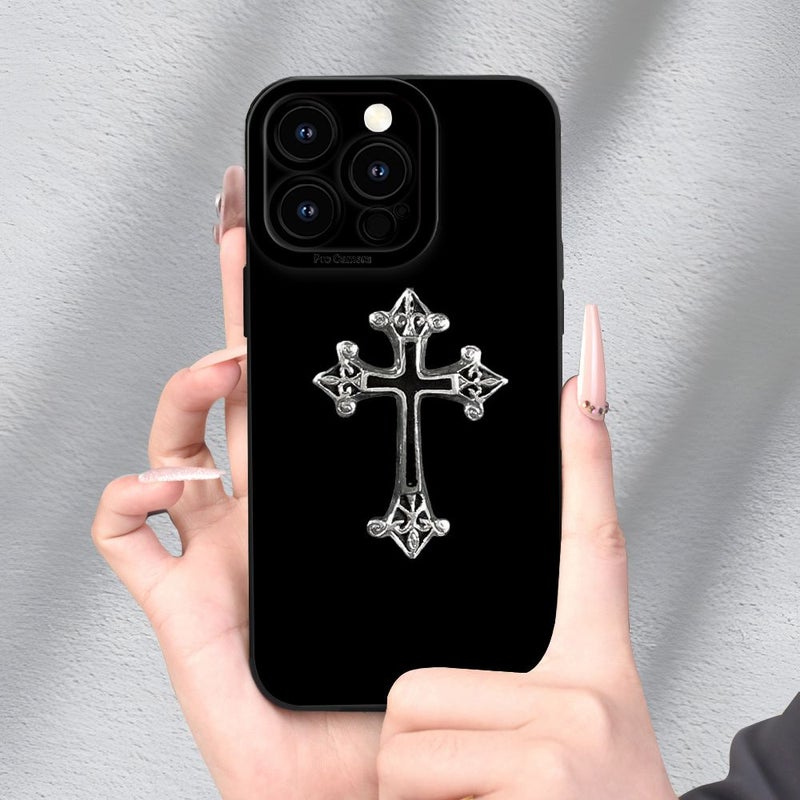 UV Printed Gothic Cross Case for iPhone 17 Shockproof Silicone - Image 1