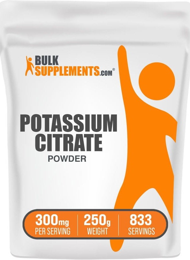 BULKSUPPLEMENTS.COM .com Potassium Citrate Powder - Potassium Citrate Supplement, Potassium Powder, Potassium 99mg - Gluten Free, 300mg per Serving, 250g (8.8 oz) (Pack of 1) - Image 1