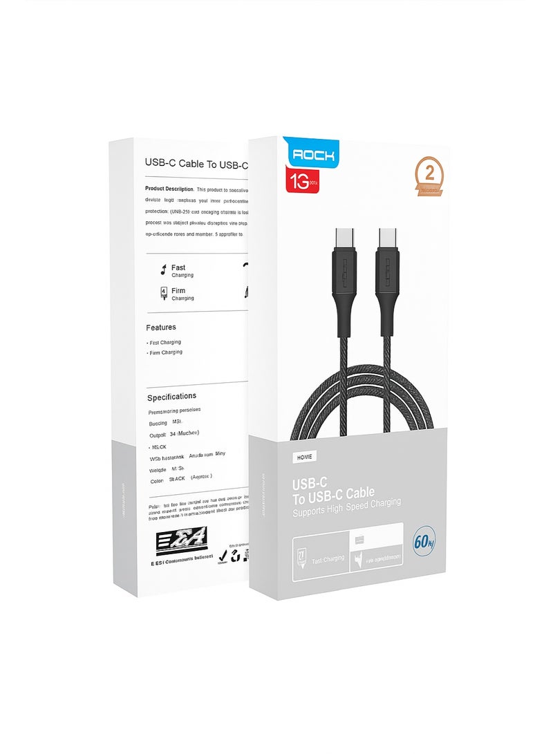RoC Type-C cable, 60 watts, 1 meters long - Image 2