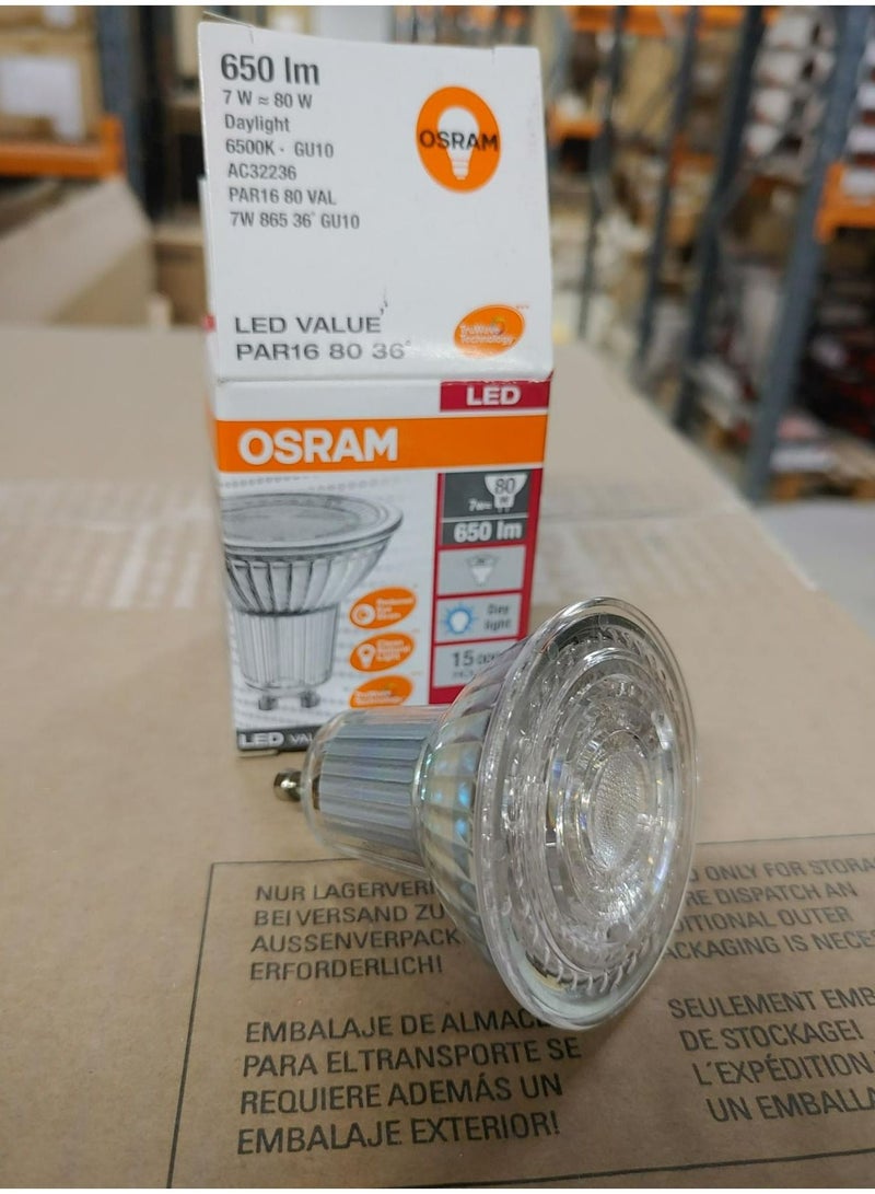 Osram Osram PAR16 LED Bulb, 7W 36 Degree Day Light/ 6500K  GU10 Plug In  - Image 4