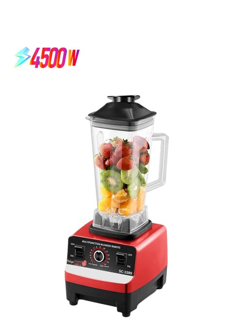 Eacam Multifunctional Blender 4500W, 15 Speed, Smoothie Milkshake Juicer Ice Crusher Grain Grinder - Red, UK Plug