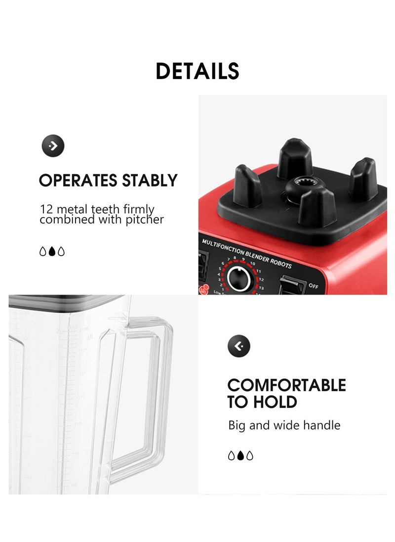 Eacam Multifunctional Blender 4500W, 15 Speed, Smoothie Milkshake Juicer Ice Crusher Grain Grinder - Red, UK Plug