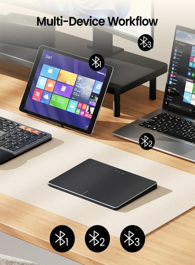 ProtoArc لوحة تتبع بلوتوث ProtoArc T1 Plus لنظام التشغيل Windows 11/10، أسود - Image 2