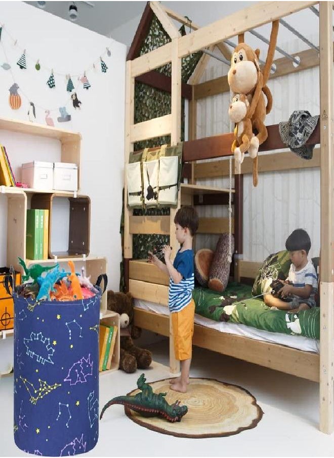Sanjiaofen - Sanjiaofen Dinosaur Storage Baskets Kids Laundry Hamper with Waterproof Coating Boys Laundry Basket Toy Bins Baby Hamper Nursery Hamper for Boys Room Decor, Gift Storage bin.(Constellation dinosaur) - Image 1