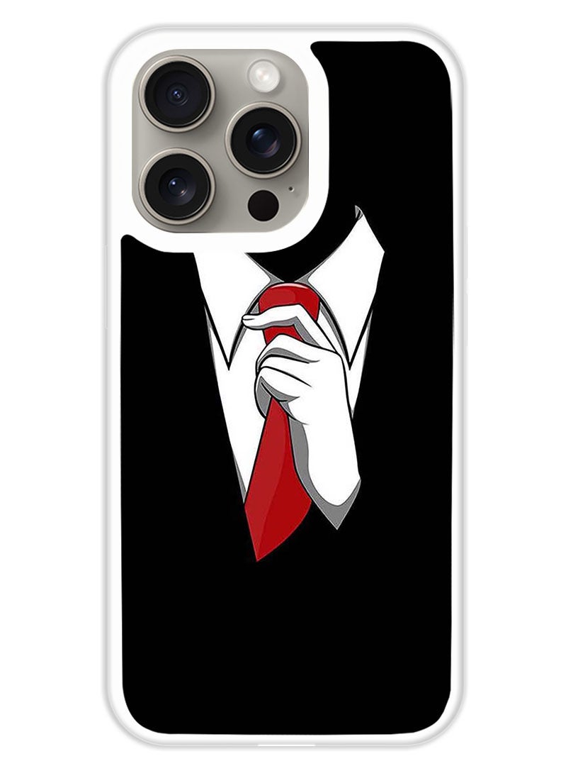 Theodor Protective Case Cover For APPLE IPHONE 15 Pro Max Men Suit  (White Bumper) - Image 1