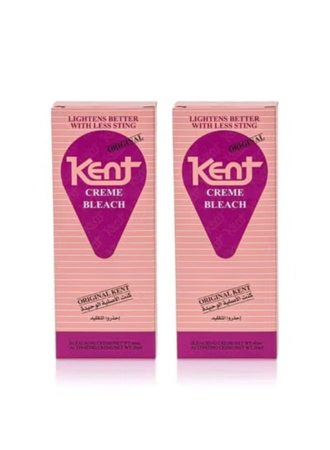 KENT 2Pcs of Kent Crème Bleach Kit (40 ml Bleaching Cream + 20 ml Activating Cream) - Image 1