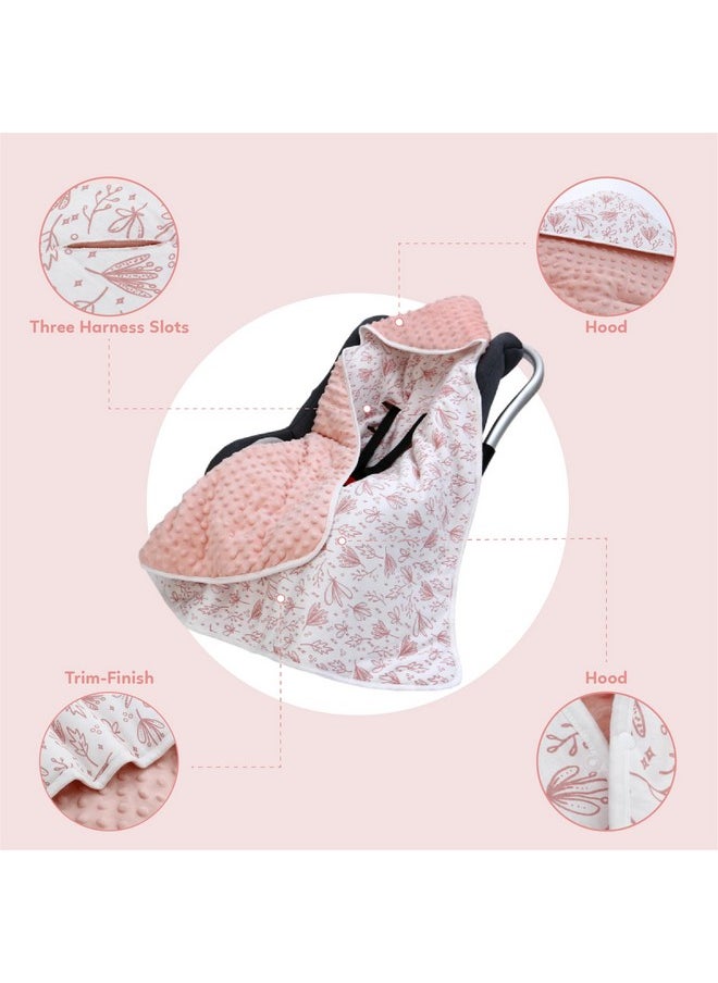 Miracle Baby Car Seat Blanket, Car Seat Covers For Babies Winter Carseat Swaddle Blanket Universal Baby Blanket For Baby Car Seat Pram Buggy, 35"X35" (Line Plant)  - Image 5