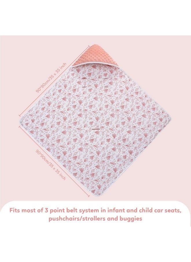 Miracle Baby Car Seat Blanket, Car Seat Covers For Babies Winter Carseat Swaddle Blanket Universal Baby Blanket For Baby Car Seat Pram Buggy, 35"X35" (Line Plant)  - Image 2