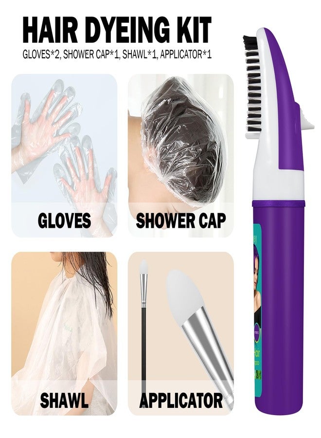 Azonbey Purple Hair Dye for Women, Semi Permanent Hair Dye Shampoo for Gray hair Coverage 4 in 1 Natural Ingredients with Comb, Convenient to Use Hair Color Shampoo (Purple) - Image 5