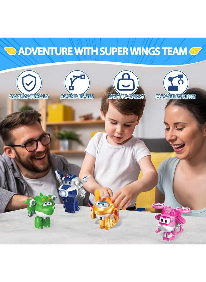 Super Wings 2" Transform-a-Bot 4-Pack, Supercharged Paul, Dizzy, Golden Boy, Mira, Airplane Toys Mini Action Figures, Preschool Toys for 3 4 5 Year Old Kids, Birthday Gifts for Kids - Image 4