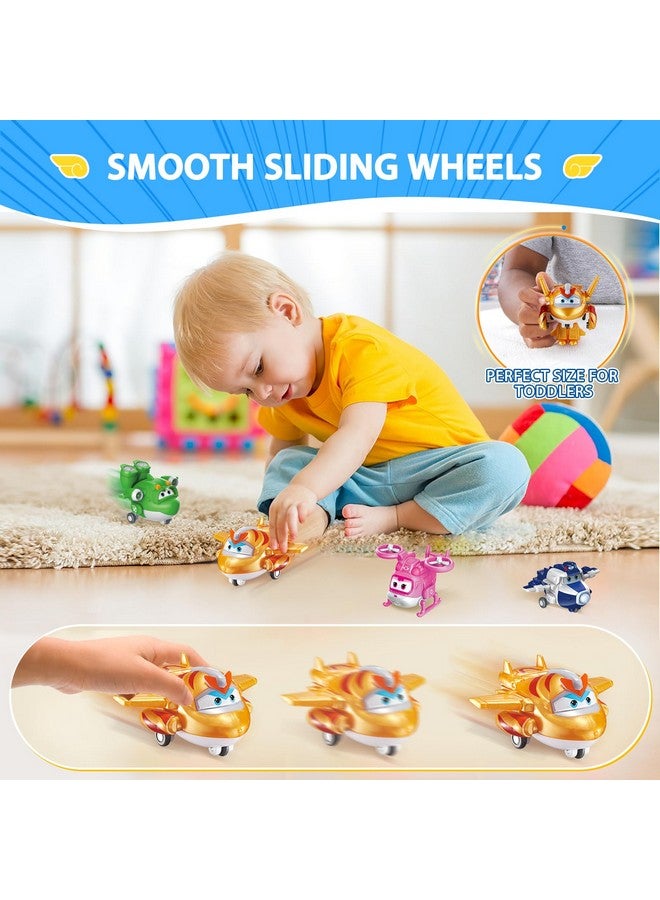 Super Wings 2" Transform-a-Bot 4-Pack, Supercharged Paul, Dizzy, Golden Boy, Mira, Airplane Toys Mini Action Figures, Preschool Toys for 3 4 5 Year Old Kids, Birthday Gifts for Kids - Image 5