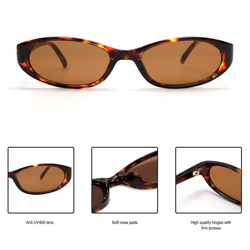 GUVIVI Retro Oval Sunglasses for Women 2026 90s Small Chic Cat Eye Sun Glasses Sunnies Lightweight Shades - Image 5
