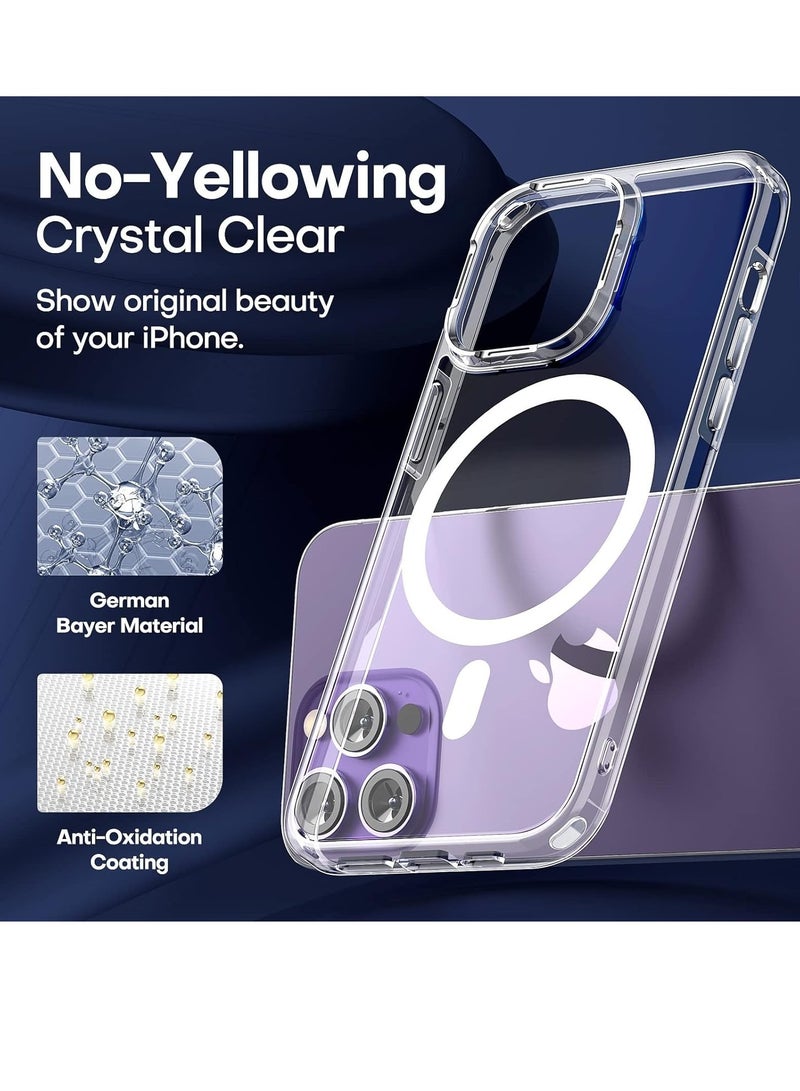 [Updated] [1+2+2] Magnetic Case compatible with iPhone 15 Pro Max [Anti-Yellowing] [Fit for Ma-gs-afe] with Screen Protector (2 Pack) +Camera Protector (2 Pack), Clear Case Cover (15 Pro Max, Clear) - Image 5