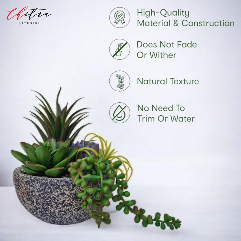 Chitra artworks Art Works Chitra Art Works Artificial Plants with Pot | Realistic Faux Greenery, No Maintenance, Durable Plastic | Home & Office Decor, Indoor Use | 18x15cm (Pack of 1) - Image 4
