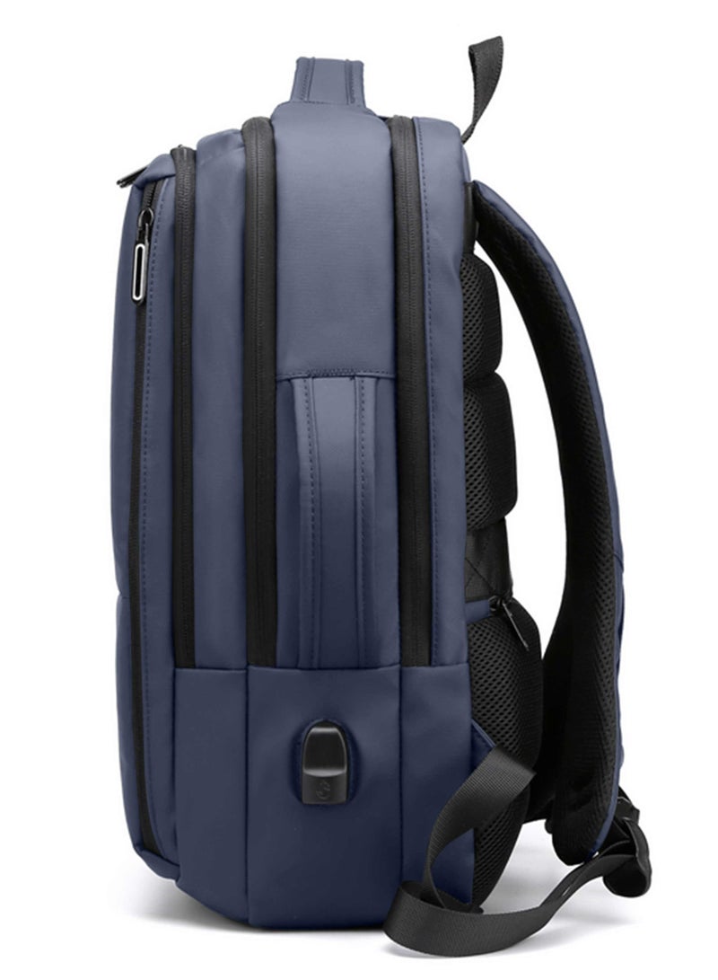 هايك Hike Premium Durable 16.5-inch Backpack Water Resistant Laptop Daypack with Built in USB Port and Multi Compartments for Travel/Business/College/School, HK2102 - Blue - Image 4