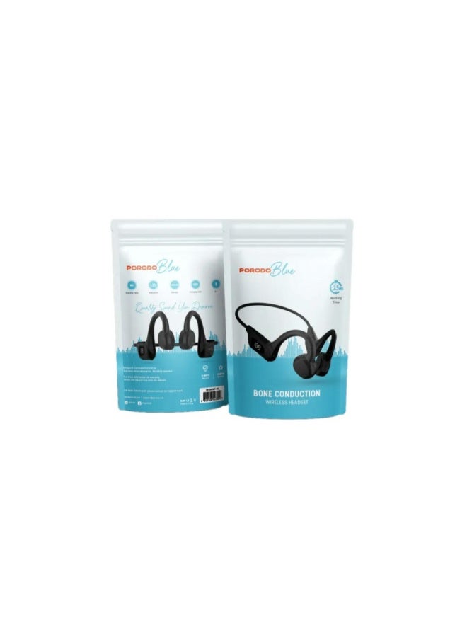 Porodo Blue Bone Conduction Wireless Headset Bluetooth 5.1, Type-C Charging, LED Indicator, 200mAh Battery - Image 5