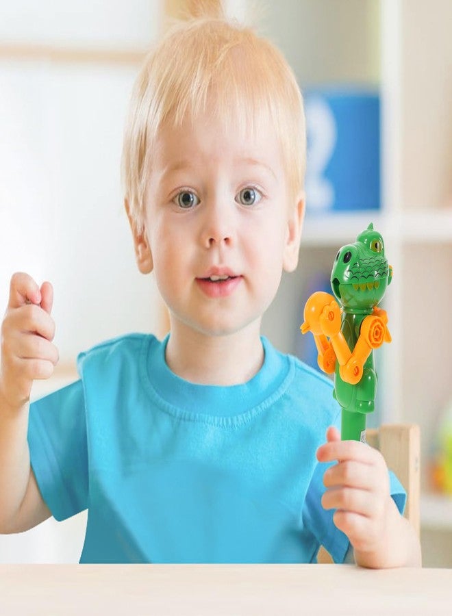 TOYANDONA Lollipop Holder Robot for Boy Girl Creative Dinosaur Shape Candy Dispenser Fun Sweet Launch Toy for Birthday Parties Celebrations Safe Material Green Color - Image 3