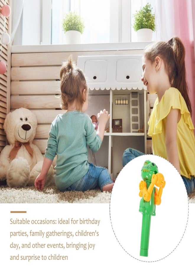 TOYANDONA Lollipop Holder Robot for Boy Girl Creative Dinosaur Shape Candy Dispenser Fun Sweet Launch Toy for Birthday Parties Celebrations Safe Material Green Color - Image 4