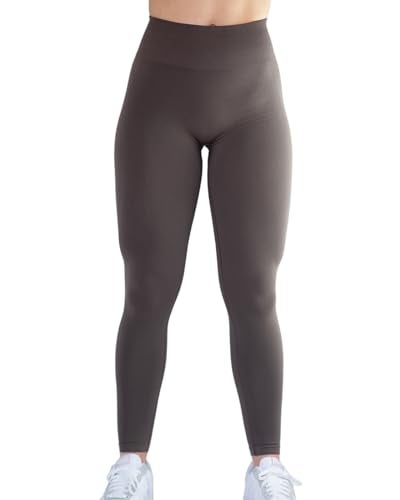 AUROLA Seamless Scrunch Legging Women Yoga Pants 7/8 Tummy Control Workout Running for Fitness Sport Active Legging-25''（M,Chestnut Brown - Image 5
