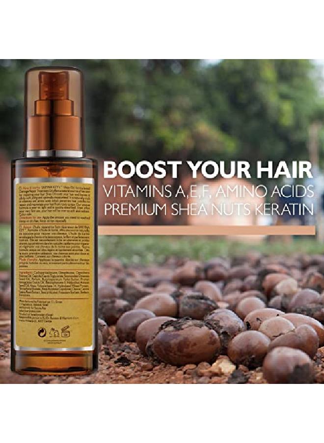 Saryna Key زيت الشعر لإصلاح التلف زبدة الشيا الأفريقية النقية مع الكيراتين وفيتامين E لعلاج الشعر والتحكم في التجعد وإصلاح الأطراف المتقصفة مصل الشعر يرطب ويجدد ويلمع وينعم (50 مل/1.87 أونصة) - Image 3