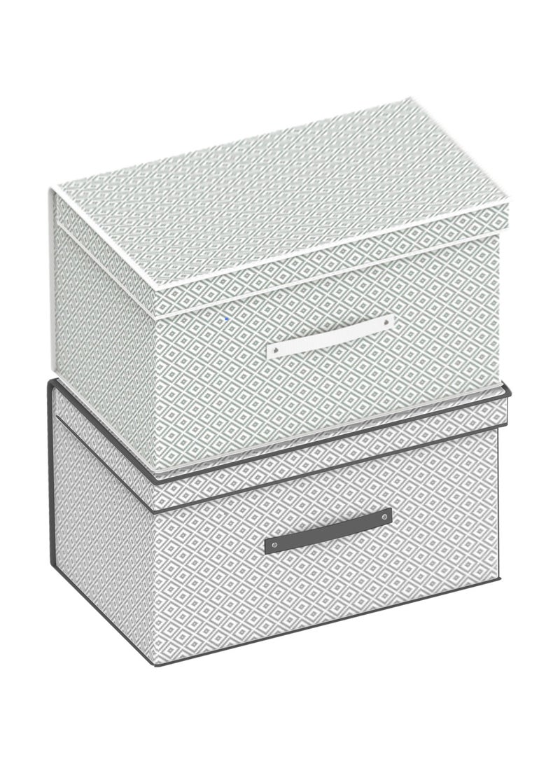 2 Pack Foldable Storage Boxes with Lids, Large Clothes Organizer Bins for Closet Storage, Wardrobe Organizer for Bedroom, Living Room, and Under-Bed Use - Image 1