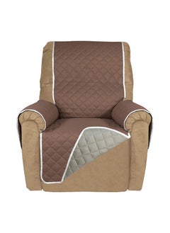 Kuber Industries Kuber Industries HS_36_KUBMART018997 Reversible 1 Seater Polyester Sofa Cover (Brown and Ivory, standard)  - Image 1