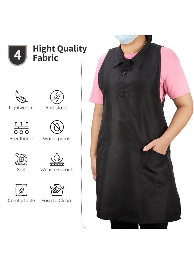 سيج بيوتي سترة مصفف الشعر Segbeauty، سترة حلاقة، مريلة تصفيف الشعر بدون أكمام مع جيبين للنساء، رقبة على شكل حرف V قابلة للتعديل، مريلة صالون تجميل، رداء العناية بالحيوانات الأليفة، زي سبا، ملابس عمل واقية كبيرة - Image 5