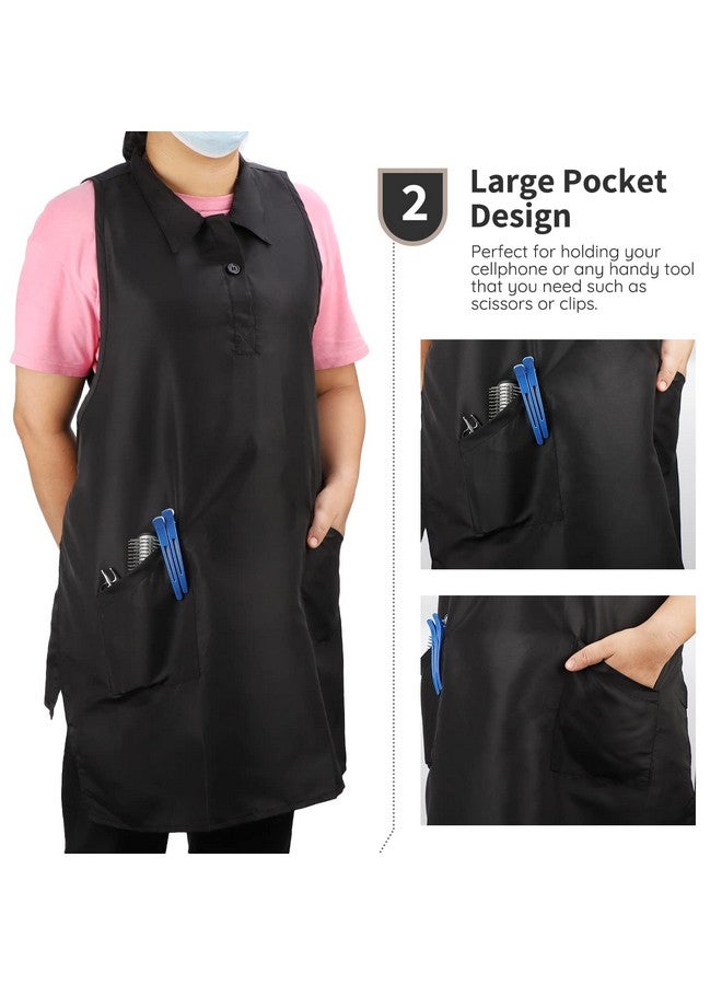 سيج بيوتي سترة مصفف الشعر Segbeauty، سترة حلاقة، مريلة تصفيف الشعر بدون أكمام مع جيبين للنساء، رقبة على شكل حرف V قابلة للتعديل، مريلة صالون تجميل، رداء العناية بالحيوانات الأليفة، زي سبا، ملابس عمل واقية كبيرة - Image 3