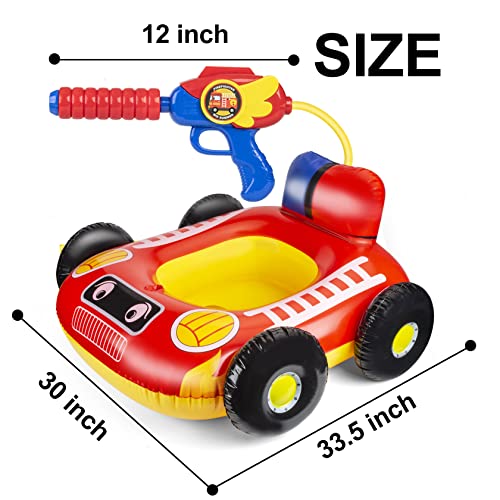 10Leccion Kids Pool Floats with Water Gun, Pool Toys for Kids Ages 4-8, Fire Truck Toddler Floats for Pool, Pool Inflatables for Boys Girls and Children - Image 5