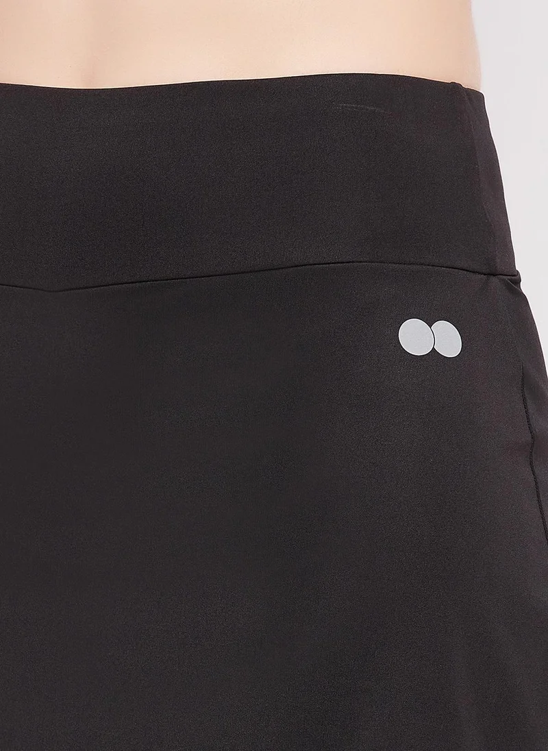 Clovia black Clovia Snug-Fit High Rise Active Skirt with Attached Tights in Black for Women | Best Price UAE