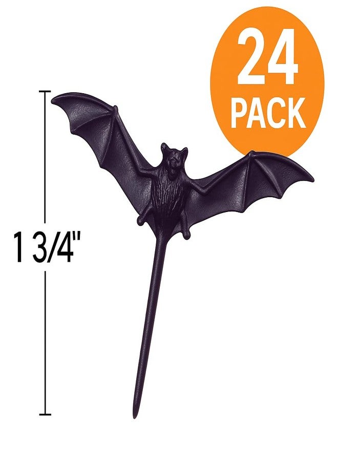 أويسس سبلاي 24 قطعة من زينة كب كيك الهالوين من أواسيس سبلاي - زينة واقعية على شكل قرع أو جمجمة أو ساحرة أو قطة - زينة مخيفة للكعك والكب كيك لهدايا حفلات الهالوين وديكورات الحلوى، 24 قطعة من الخفافيش السوداء المخيفة - Image 3