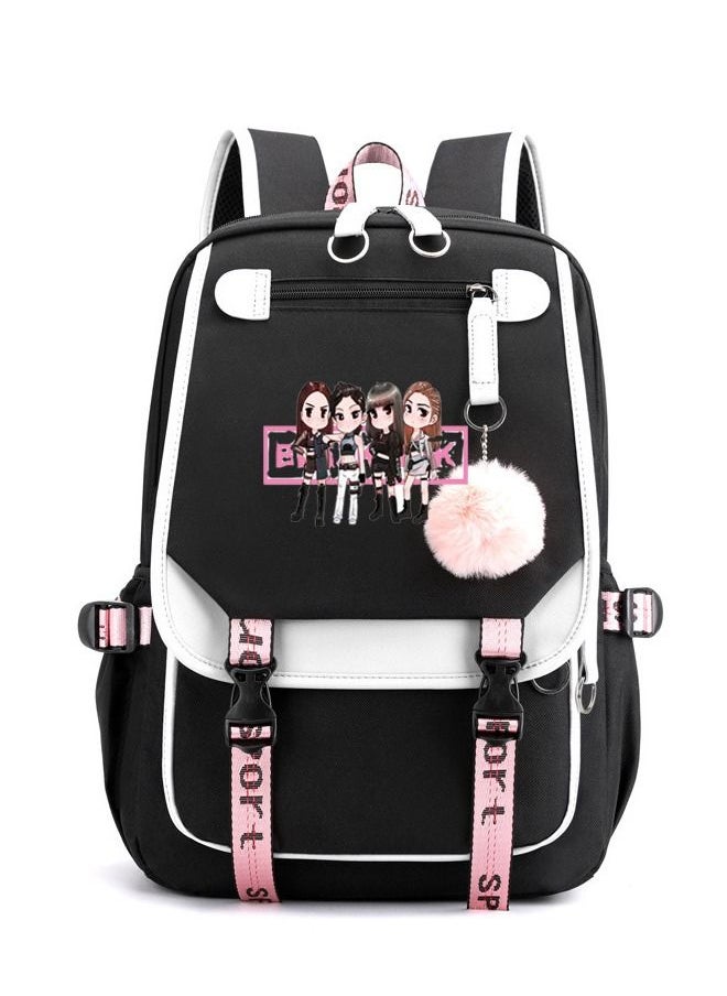 ULHYC - Blackpink Backpacks School Laptop Backpacks Lisa Rose Jisoo Jennie Shouler Bag USB Charging Backpacks Blackpink Casual Hiking Daypacks Book Bag - Image 1