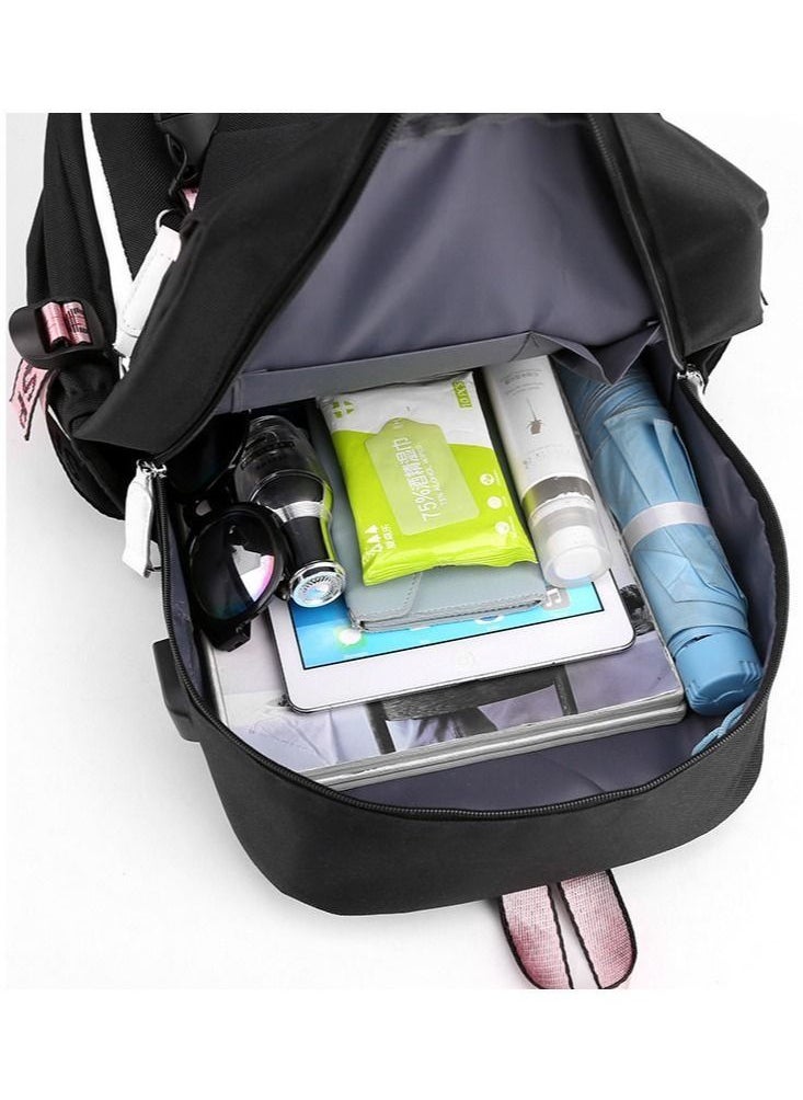 ULHYC - Blackpink Backpacks School Laptop Backpacks Lisa Rose Jisoo Jennie Shouler Bag USB Charging Backpacks Blackpink Casual Hiking Daypacks Book Bag - Image 1